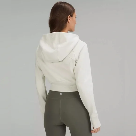 Lululemon Scuba Full-Zip Cropped Hoodie | Size: 8 | Bone - Picture 2 of 5